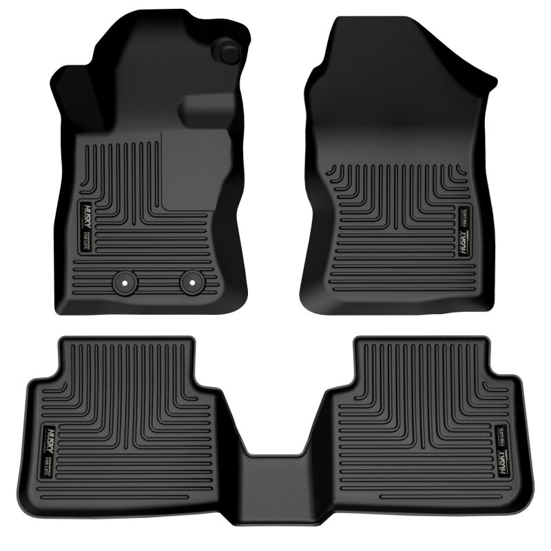Subaru XV Crosstrek Floor Mats - Front + Rear - Husky Liners - Weatherbeater - Black - `24-`27